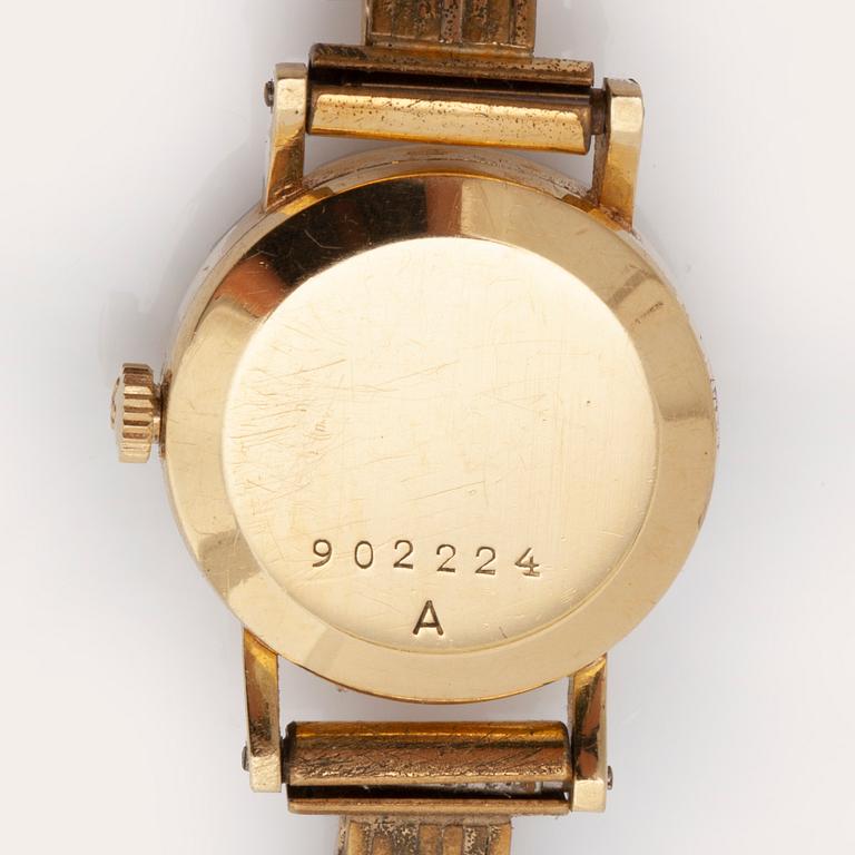 Jaeger-le Coultre wrist watch, 18K gold, 15 mm, manual, strap metal.