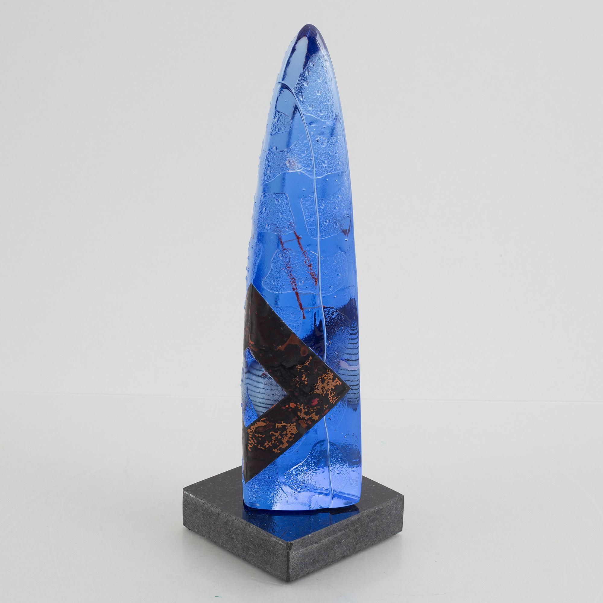 Bertil Vallien, skulptur, "Beginning", glas, limited edition, Kosta Boda.