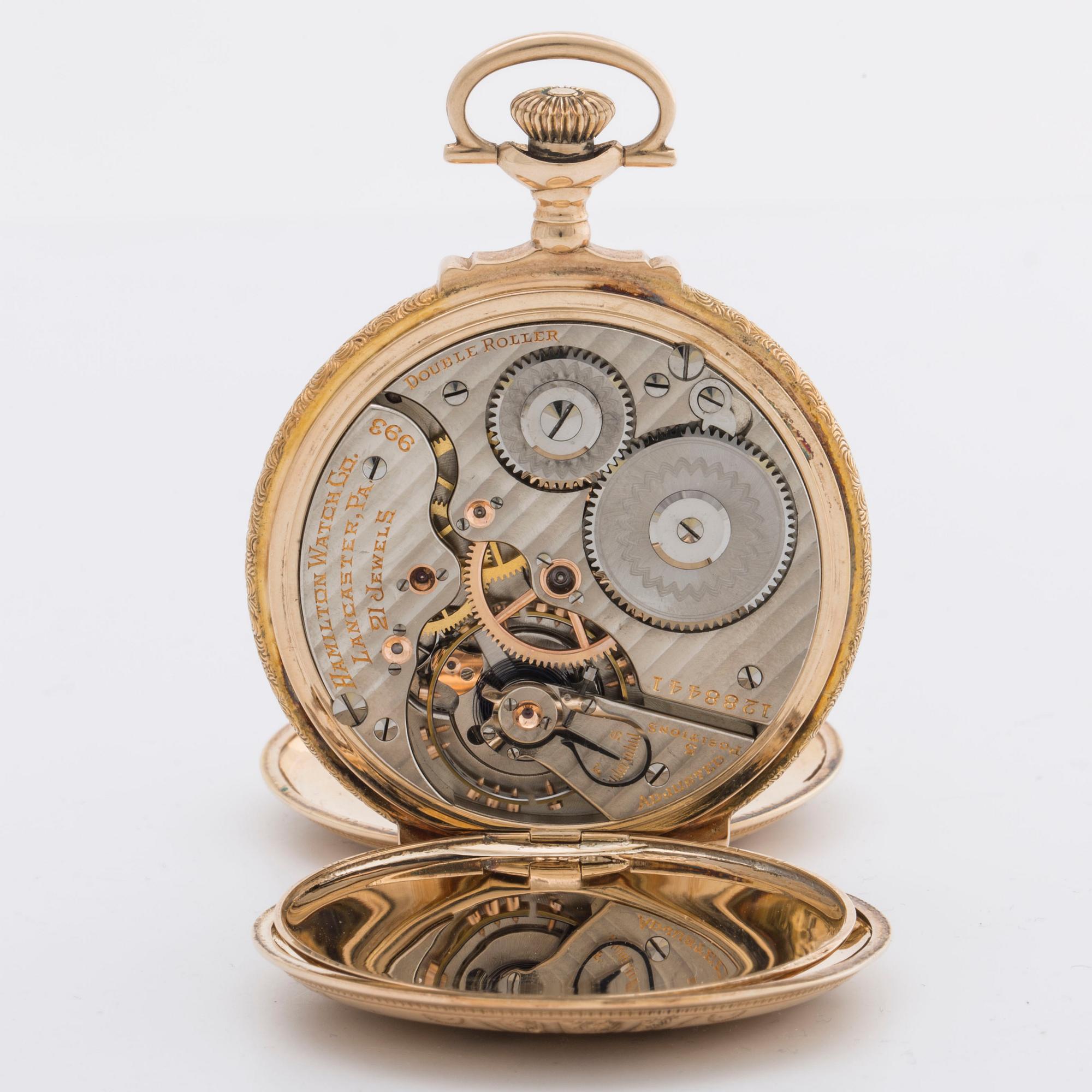 Hamilton watch company pocket watch 14 ct.
