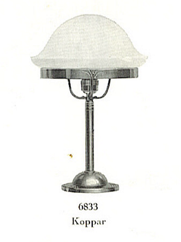 Harald Notini, bordslampa, variant av modell "6833", Arvid Böhlmarks Lampfabrik, Stockholm 1923-35.