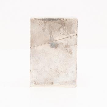 A Swedish silver cigarette case mark of CG Hallberg Stockhiolm 1919 (?) weight 233 grams.
