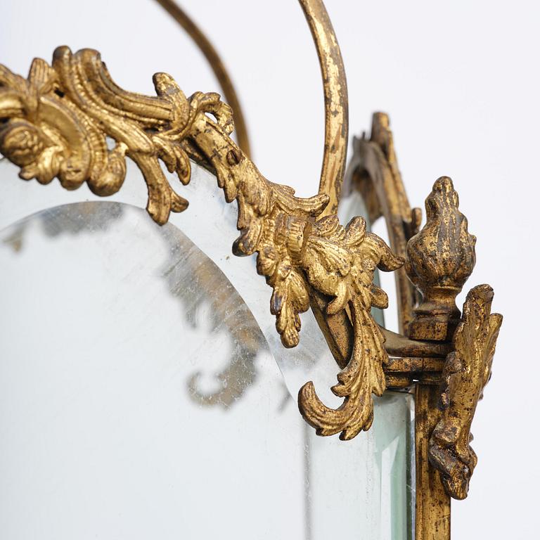 A fine Swedish rococo gilt-brass four-light lantern, Stockholm, later part of the 18th century.