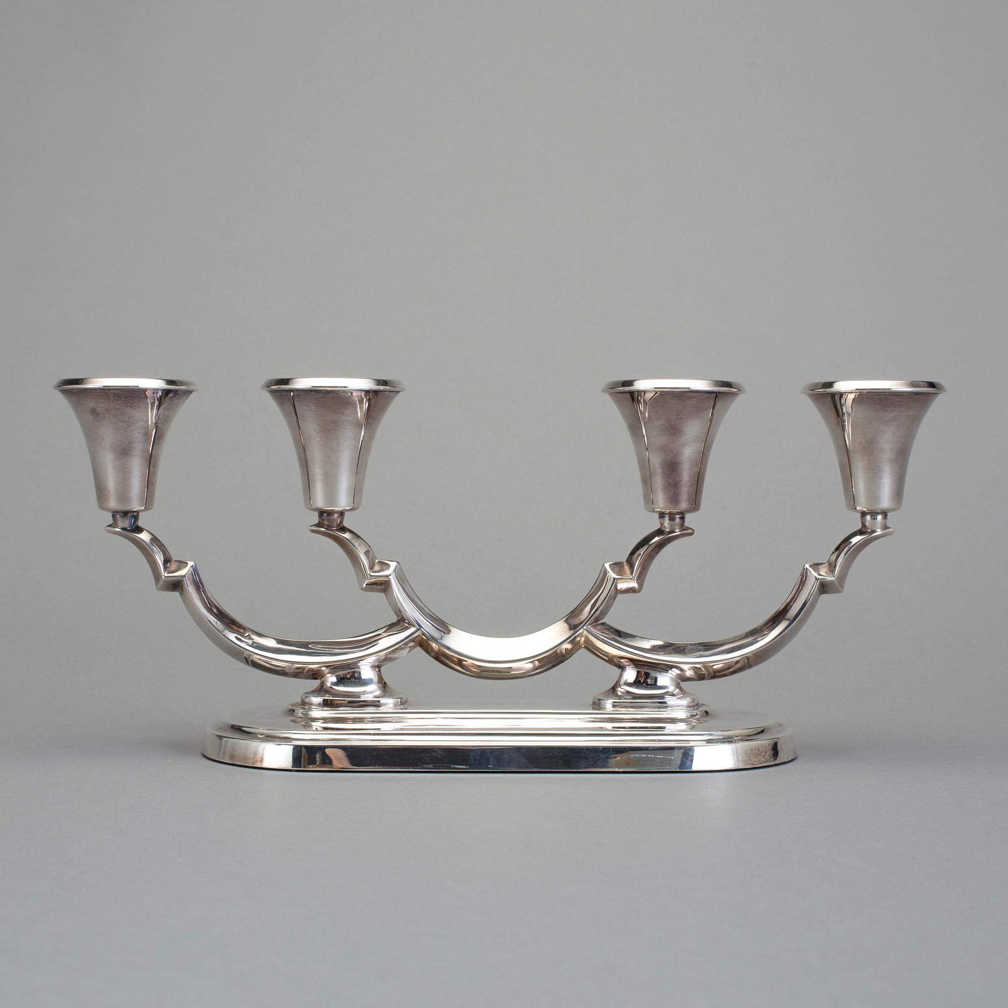 KANDELABER, silver, David Andersen, Norge, 1900-talets andra hälft.