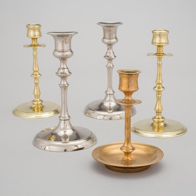 PARTI LJUSSTAKAR, 5 st, Westerås metallfabrik, 1800-tal.