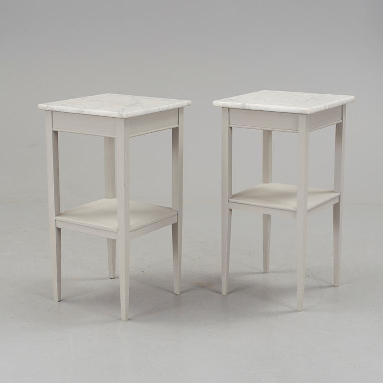 A pair of bedside tables, early 20th century.