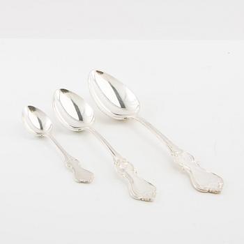 Cutlery, 86 dlr "Olga" silver CG Hallberg Stockholm 1950s.