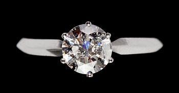 1033. A brilliant cut diamond ring, 1.18 cts.