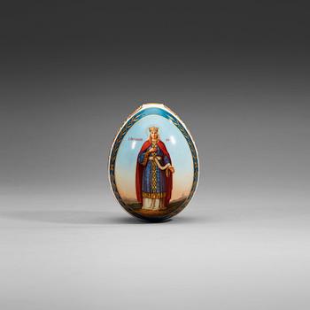 1418. A Russian Easter Egg, Imperial Porcelain Manufactory, St Petersburfg, ca 1890.