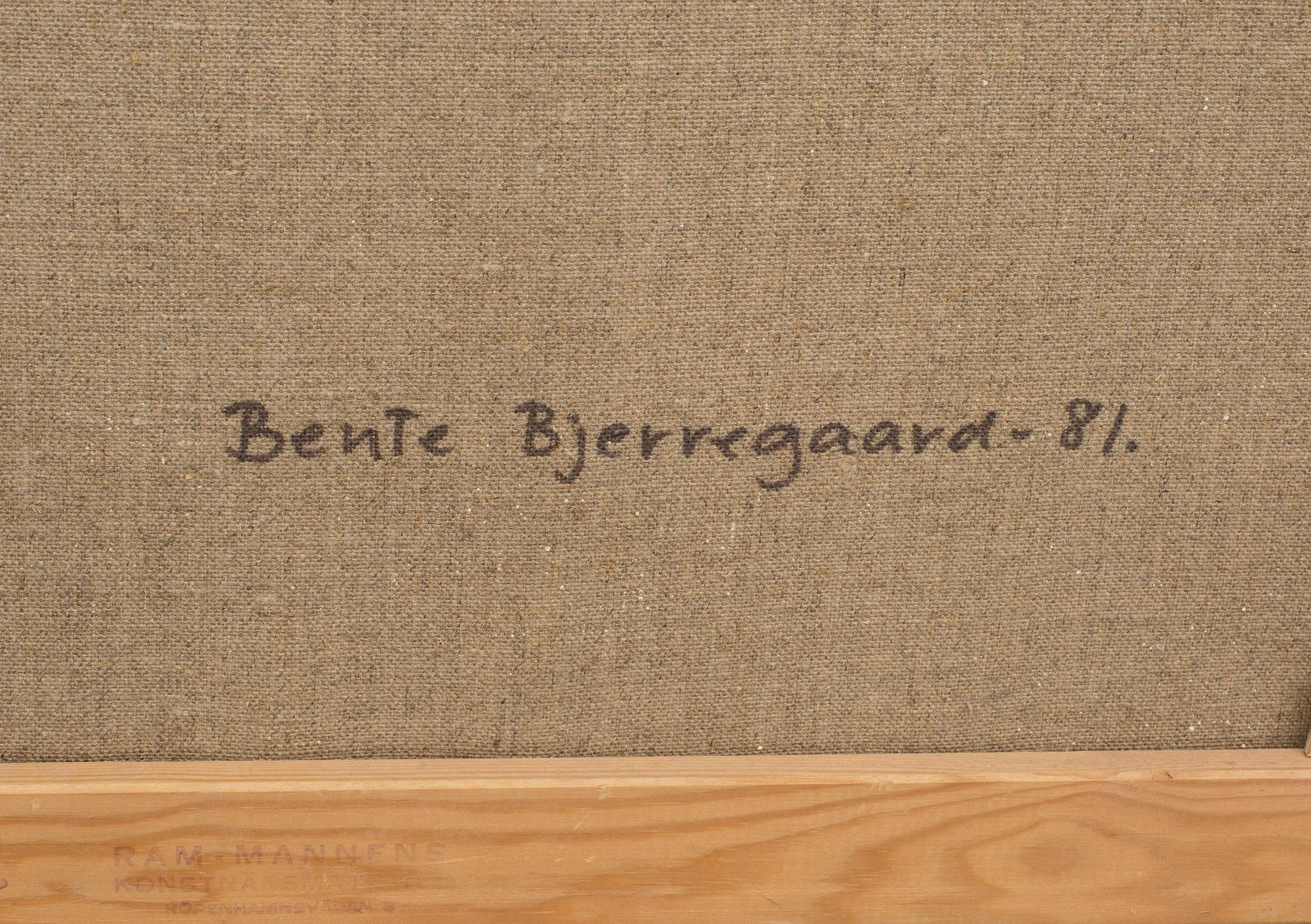 BENTE BJERREGAARD, olja på duk, monogramsignerad, a tergo signerad och daterad -81.