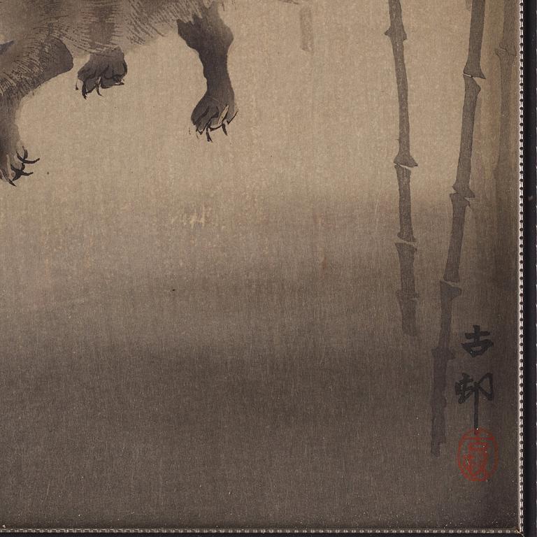 Ohara Koson (1877-1945), färgträsnitt, fem stycken. Japan, 1900-talets första hälft.