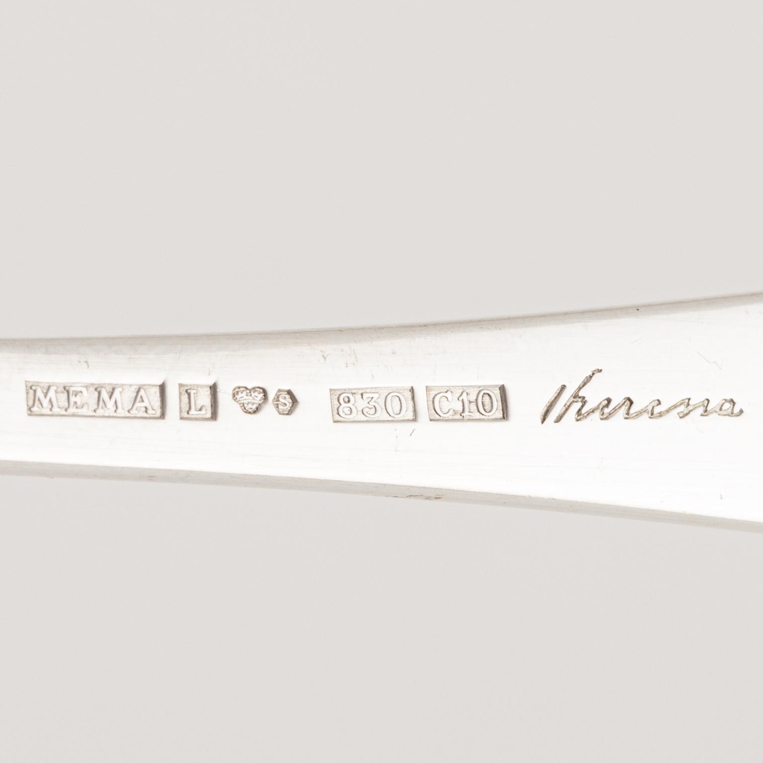 Theresia Hvorslev, cutlery set, 24 pieces, silver, "Tradition", Mema, Lidköping 1970s.