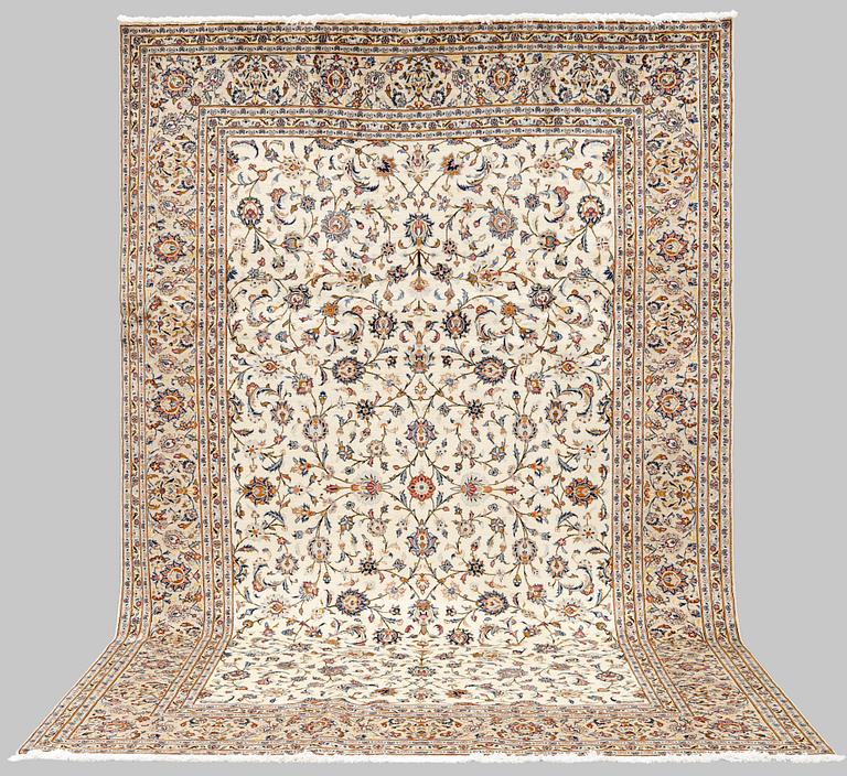 A carpet, Kashan, 362 x 245 cm.