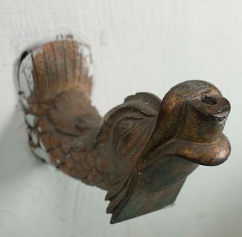 TVÄTTKOMMOD, målad plåt samt, SET MED TVÄTTATTIRALJER, 4 delar, porslin, Kuznetsov, 
Ryssland 1800-talets slut.