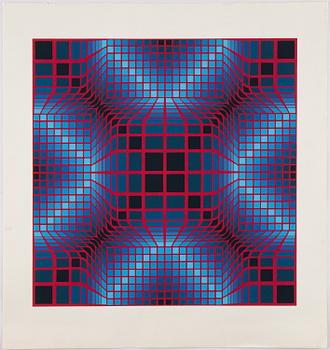 Victor Vasarely, silkscreen in colours, 2, unsigned.