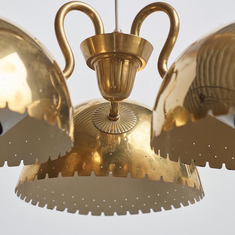 A brass ceiling light attributed to Carl-Axel Acking, Böhlmarks, Sweden 1940's.