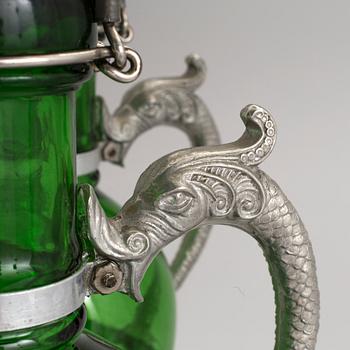 TILLBRINGARE, ett par, glas och metall, Glasindustrie Dresden, Tyskland, omkring 1900.