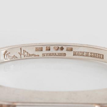 Wiwen Nilsson, a sterling and rock crystal bangle, Lund 1939, stamped MADE IN SWEDEN,