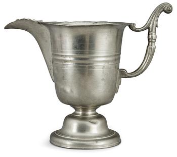 753. A Swedish pewter 18th century ewer by C. G. Malmborg.