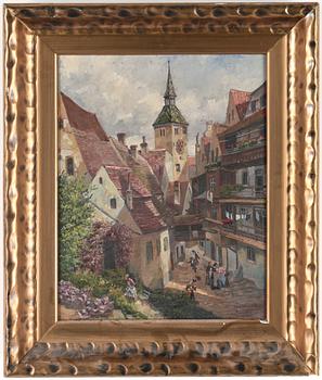 HANS HOLZAPFEL, Tyskland. Signerad Hans Holzapfel München. Oljemålning på duk.