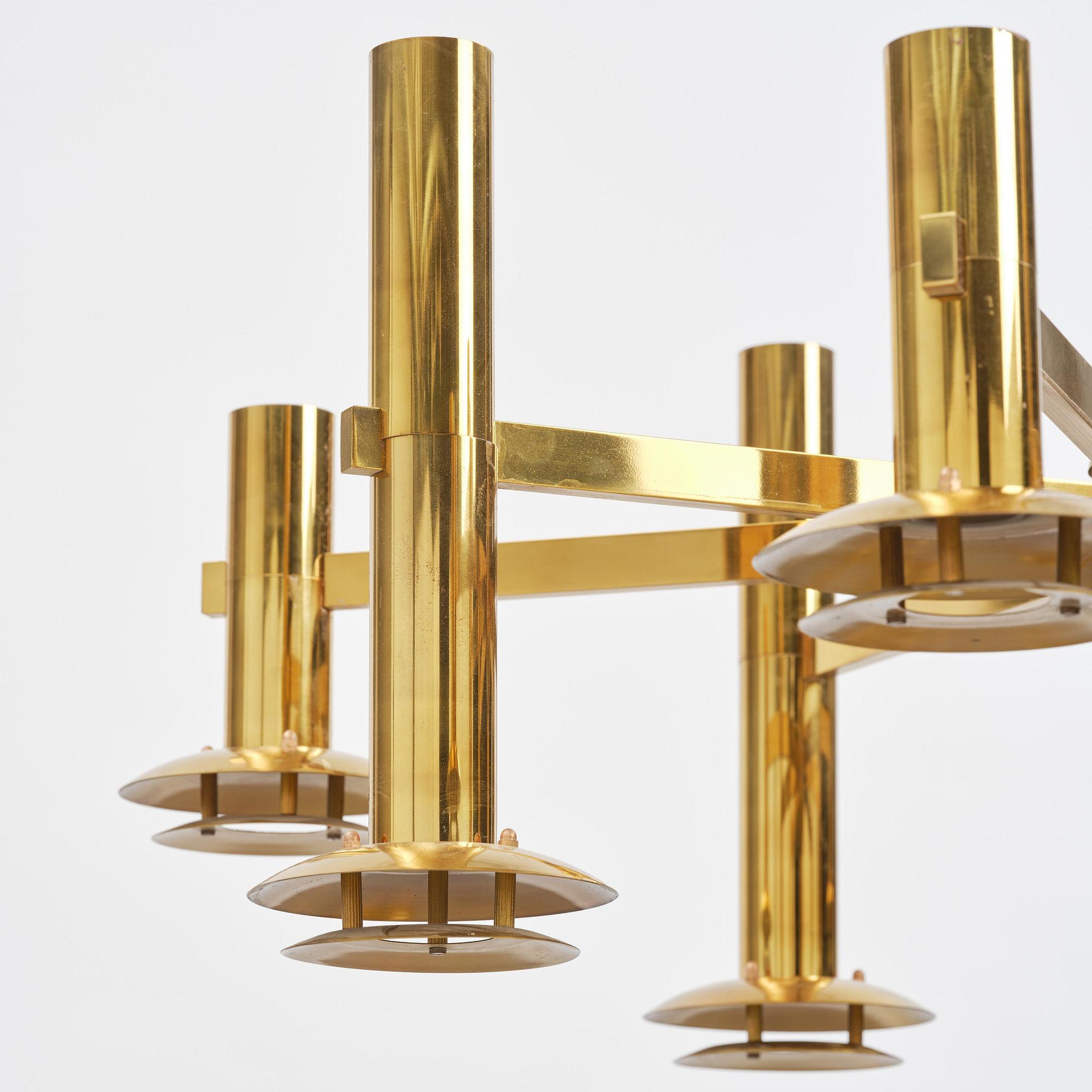 Holger Johansson, an imposing pair of ceiling lamps, Westal, Bankeryd, 1970s.