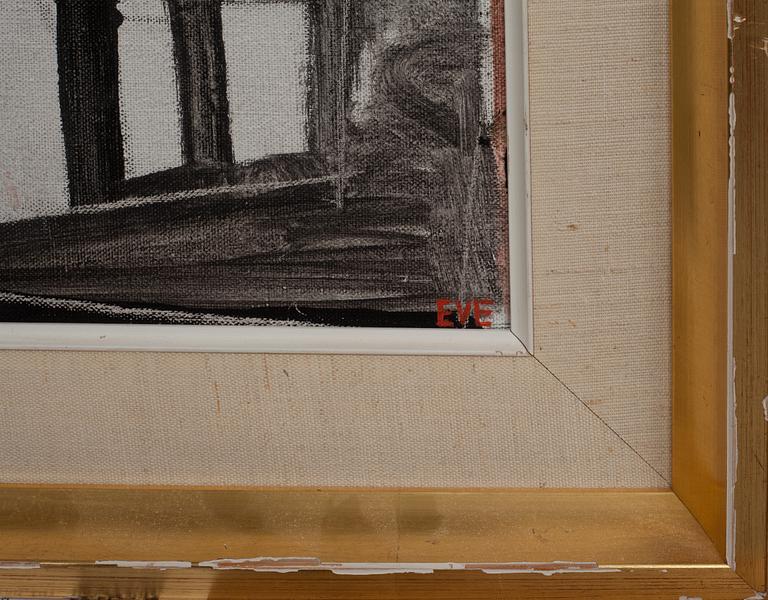 EVE ERIKSSON, olja på uppfodrad duk, signerad.