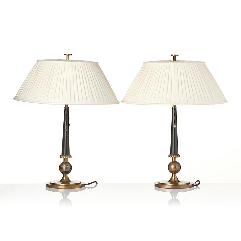 Harald Notini, a pair of table lamps model "15009", Arvid Böhlmarks Lampfabrik, Stockholm, 1930s.