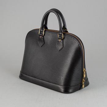 A Black Epi Leather 'Alma' Handbag.