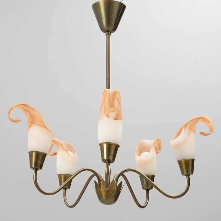 A Swedish Modern ceiling lamp, 1940s/50s.