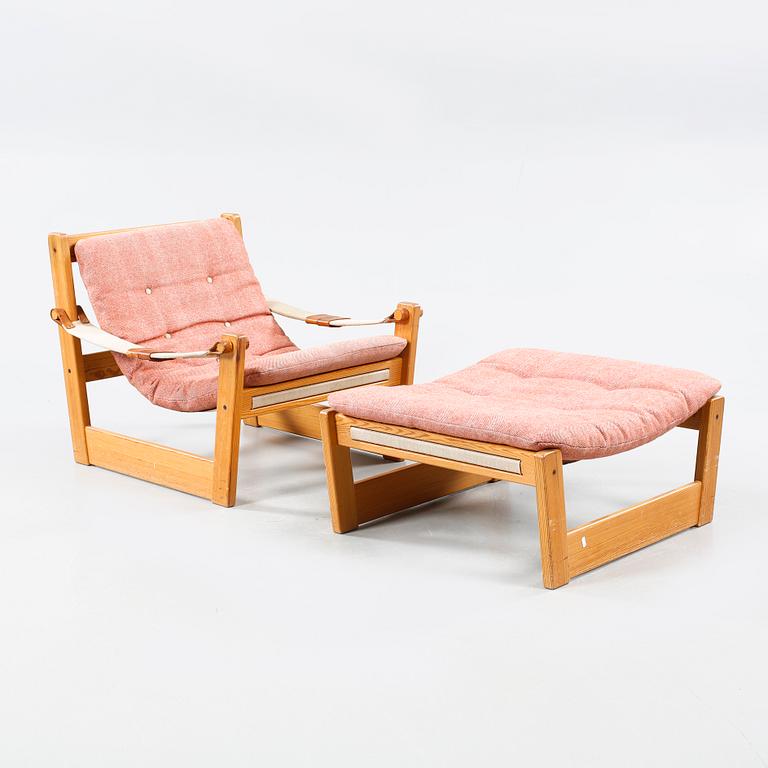 An easy chair with footrest, model "Remo", designed by Yngve Ekström for Swedese Möbler AB 1970.