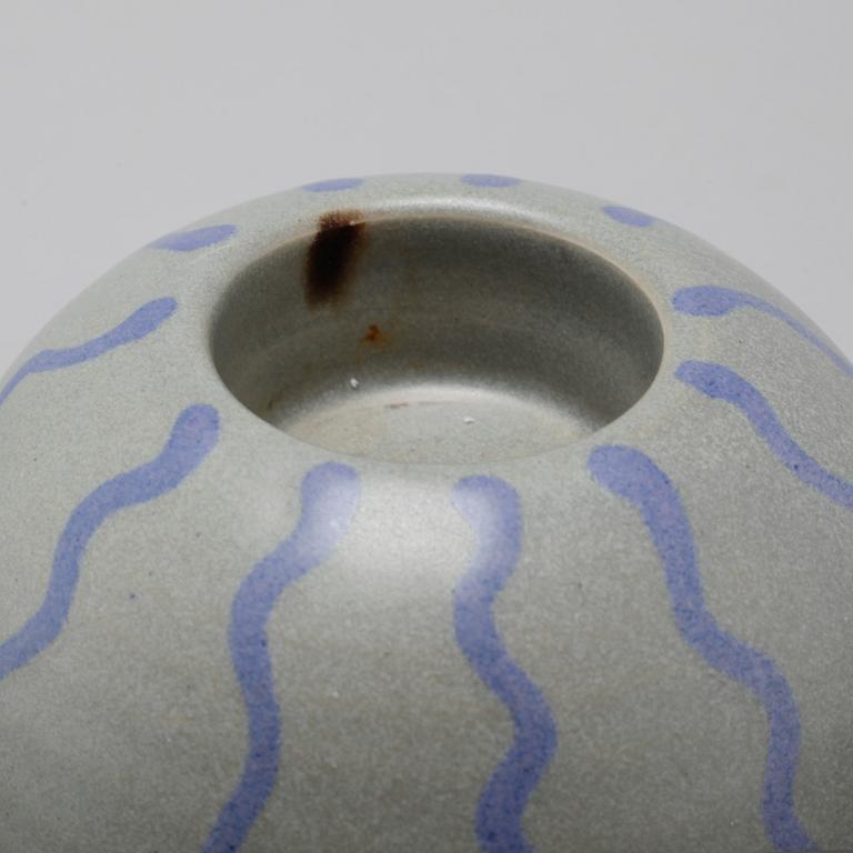 One vase, one bowl and three candleholders from Paradisverkstan at Öland, late 20th century.
