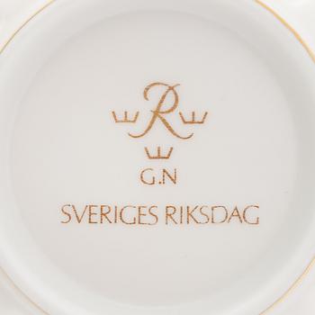 Gunnar Nylund, a porcelain bowl, marked G.N, Sveriges Riksdag, Rörstrand.