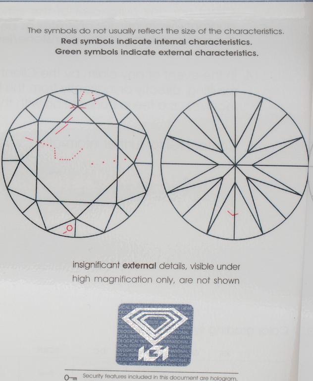 HÄNGE, med briljantslipad diamant ca 1.52 ct. Vikt 4,7 gram.
