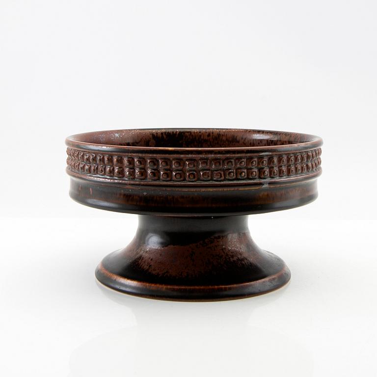 Stig Lindberg, footed bowl from Gustavsberg studio, late 20th century stoneware.