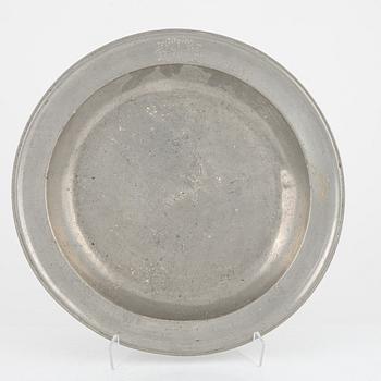 A group of eight Swedish pewter dishes, 18th-20th Century, including Mathias Norling, Jönköping, 1863.