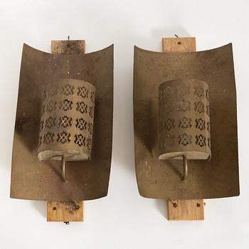 Wall lamps, a pair, mid-20th century.