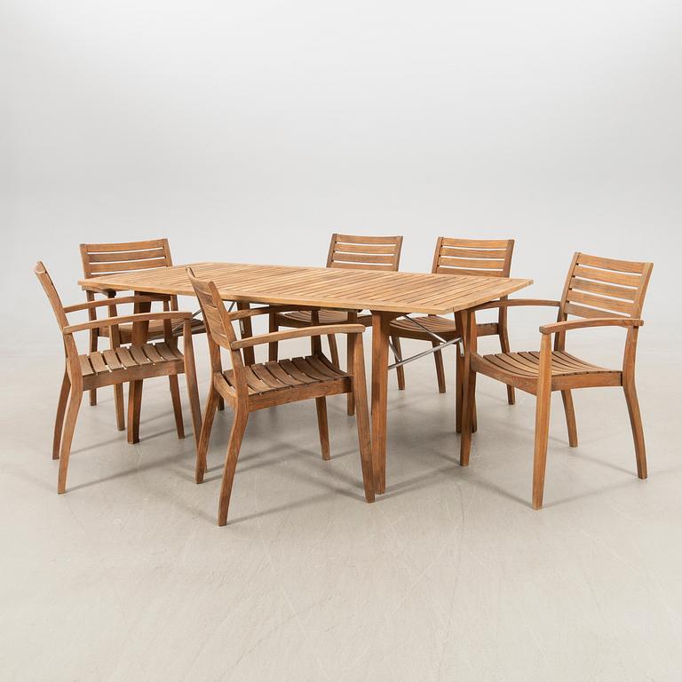 Jakob Berg trädgårdsmöbel 7 dlr "Ballare" för Fritz Hansen Danmark sent 1900-tal.