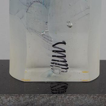BERTIL VALLIEN, a unique Swedish artglass sculpture "Powerfigure", Kosta Boda,