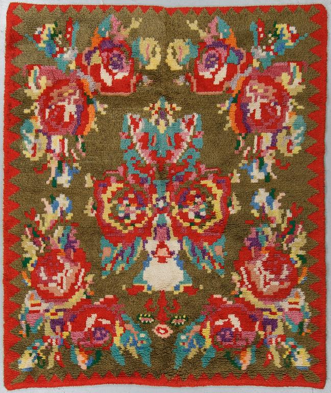 A two sided Rya (knotted pile), probably Finland, ca 187 x 149 cm.