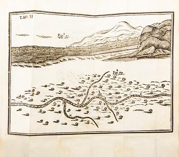 Domenico Guglielmini, book, hydrologiy, Bologna 1697, 15 engravings.