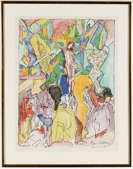 Jacques Villon · JACQUES VILLON (efter), färglitografi. Signerad Epreuve d'Artiste