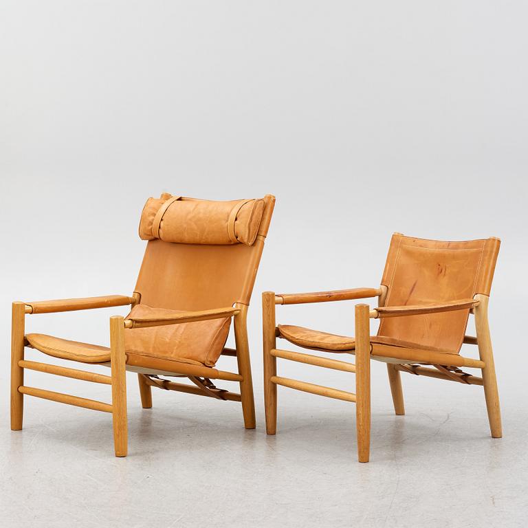 Kenneth Bergenblad, Armchairs, 2 pcs, "Dormi" high and low, Dux, designed in 1979.