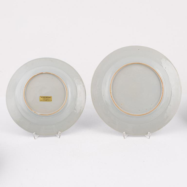 A group of 16 plates, Qing dynasty, Qianlong,  (1736-95).