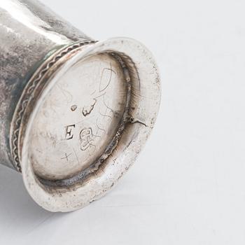 Two silver beakers, maker's mark of Carl Björkman (active 1735-1745) and Ferdinand Sehl the Youngest, Stockholm 1763.