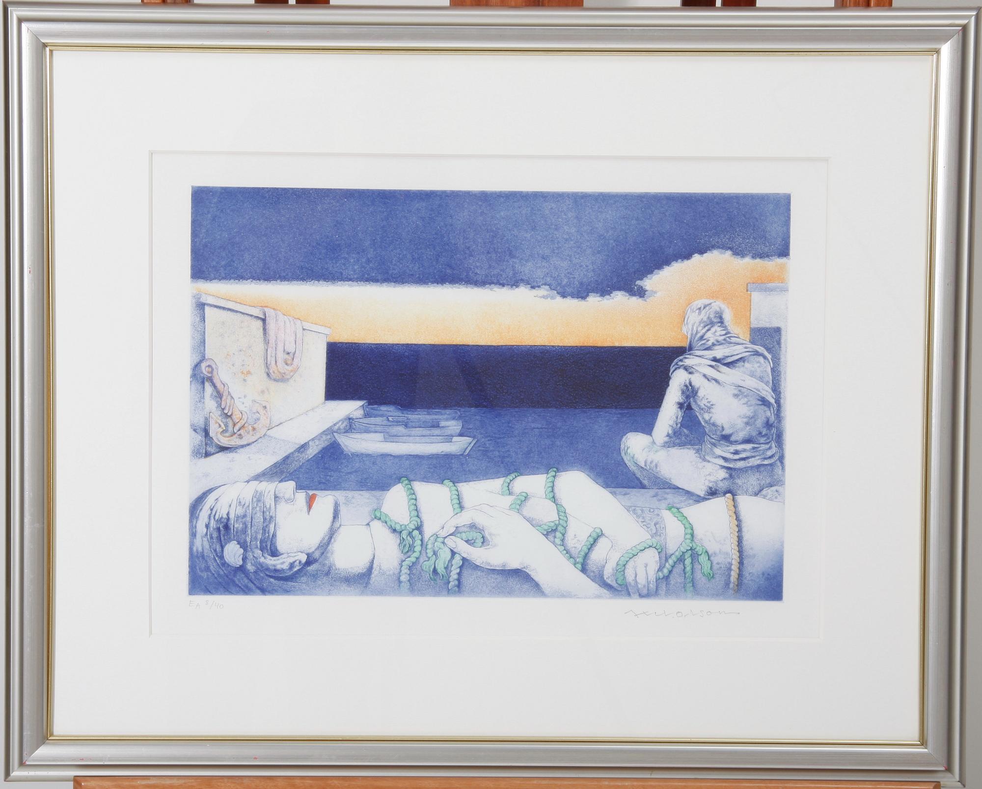 OLSSON, AXEL. Litografi. Monogram sign. o numr. 8/40.