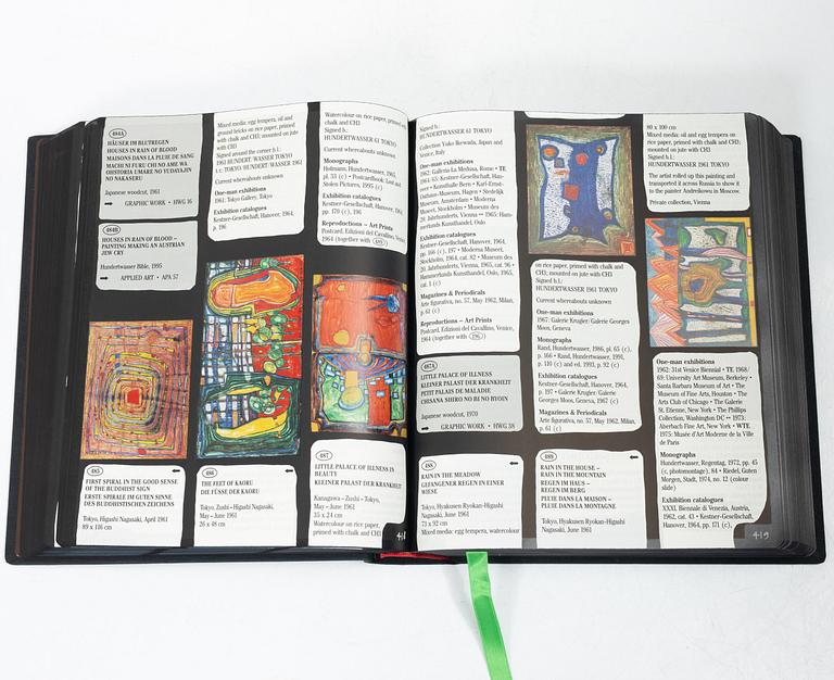 Friedensreich Hundertwasser, Books, 2 vols, 9790/10000, with accompanying colour etching, stamped signature and numbered 1004/2000. Taschen, 2000, Cologne.