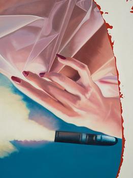 Christine Keefe, akryl på duk, signerad och daterad 1986 a tergo.