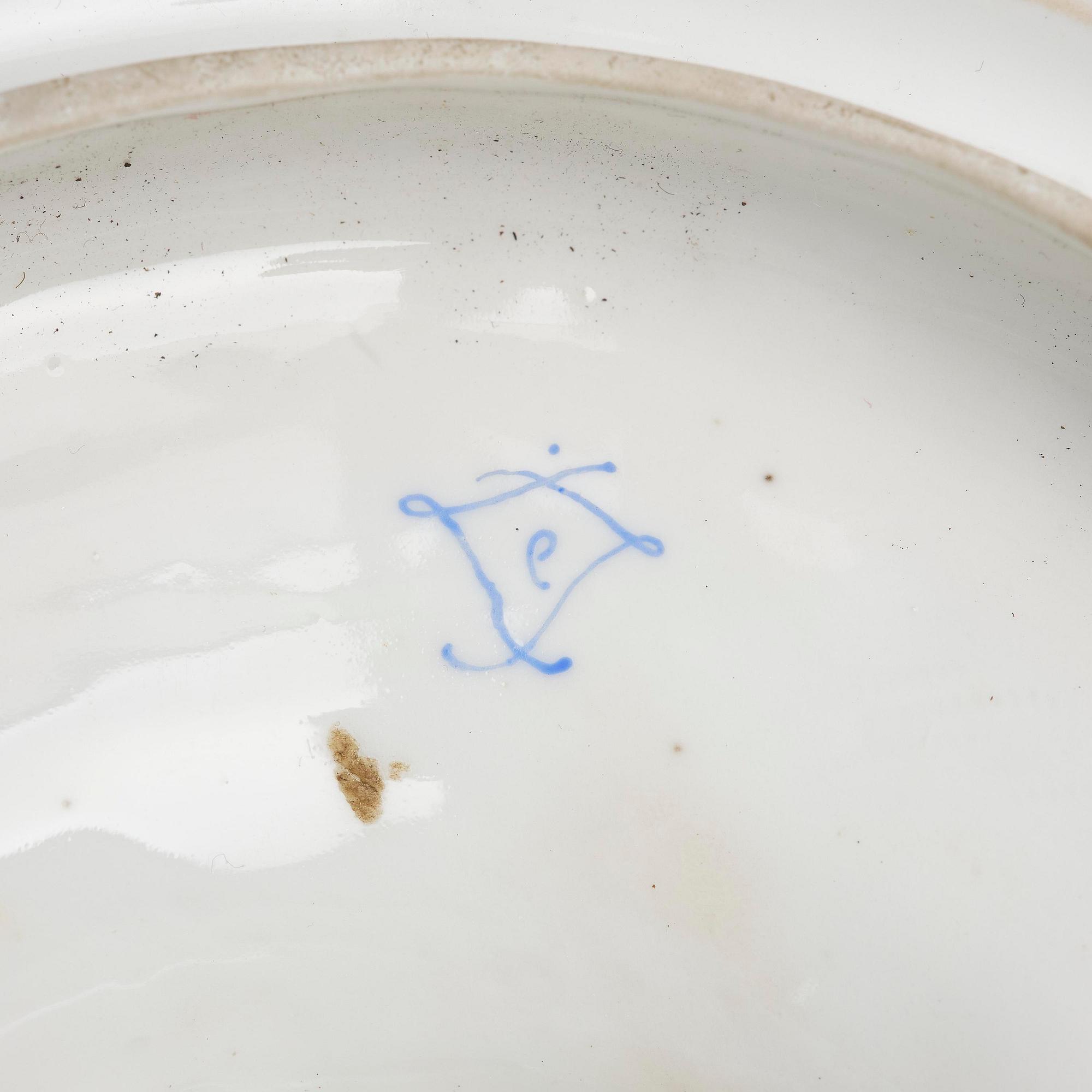 A pair of large porcelain urns, Sèvres like mark, around 1900.