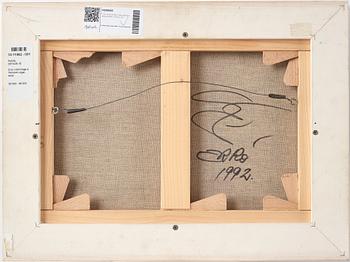 Erró, acrylic on canvas, signed and dated 1992 verso.
