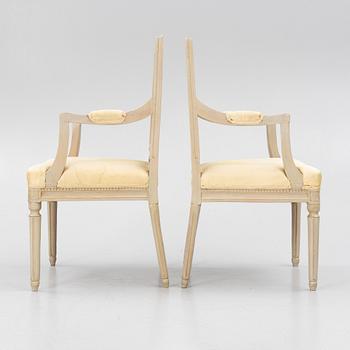 Karmstolar, ett par, gustavianska, Lindome, 1800-tal.