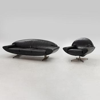 Johannes Andersen, sofa and armchair, "Capri", Trensum, 1970s.